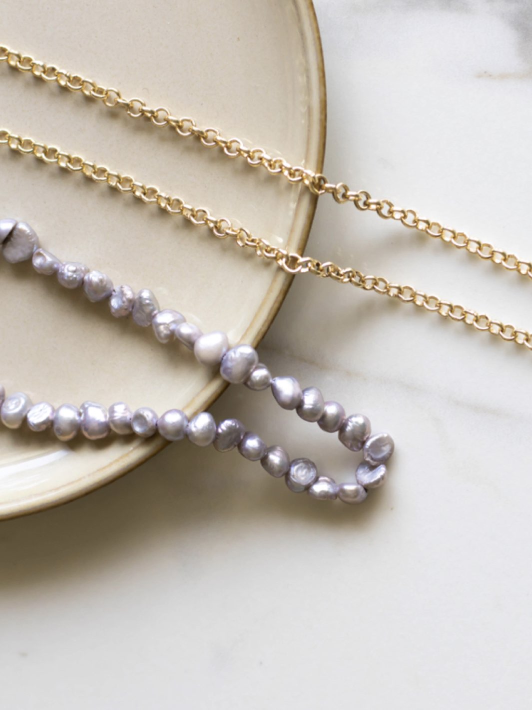 Pearl grey gold | Eye Glasses Chain