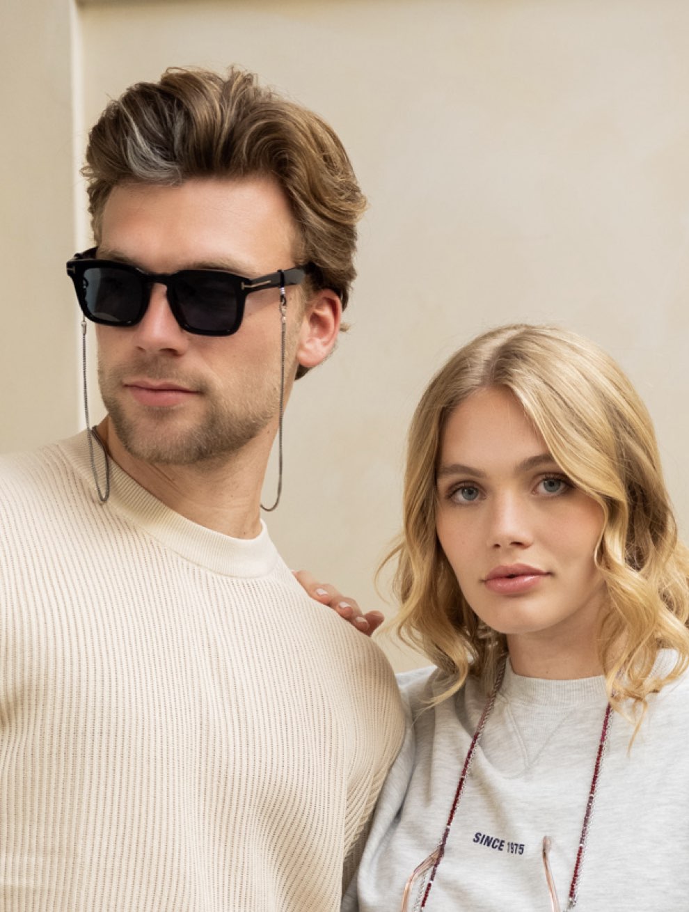 【Sunny Cords】Sunglass Strap サングラスチェーン ブラック UNISEX Mister Black M Sunglasses Strap - Sunglasses Strap