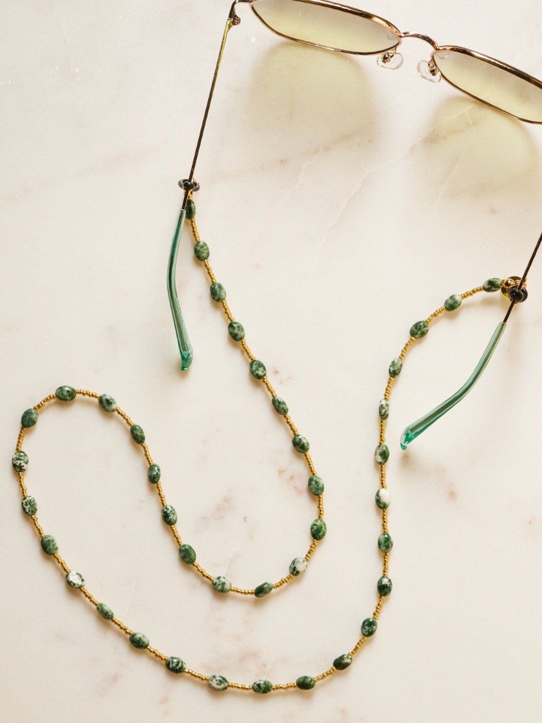 【Sunny Cords】MILA/半貴石/サングラス＆眼鏡チェーン/男女共用 Mila (green)| Eye Glasses Chain – Sunny Cords