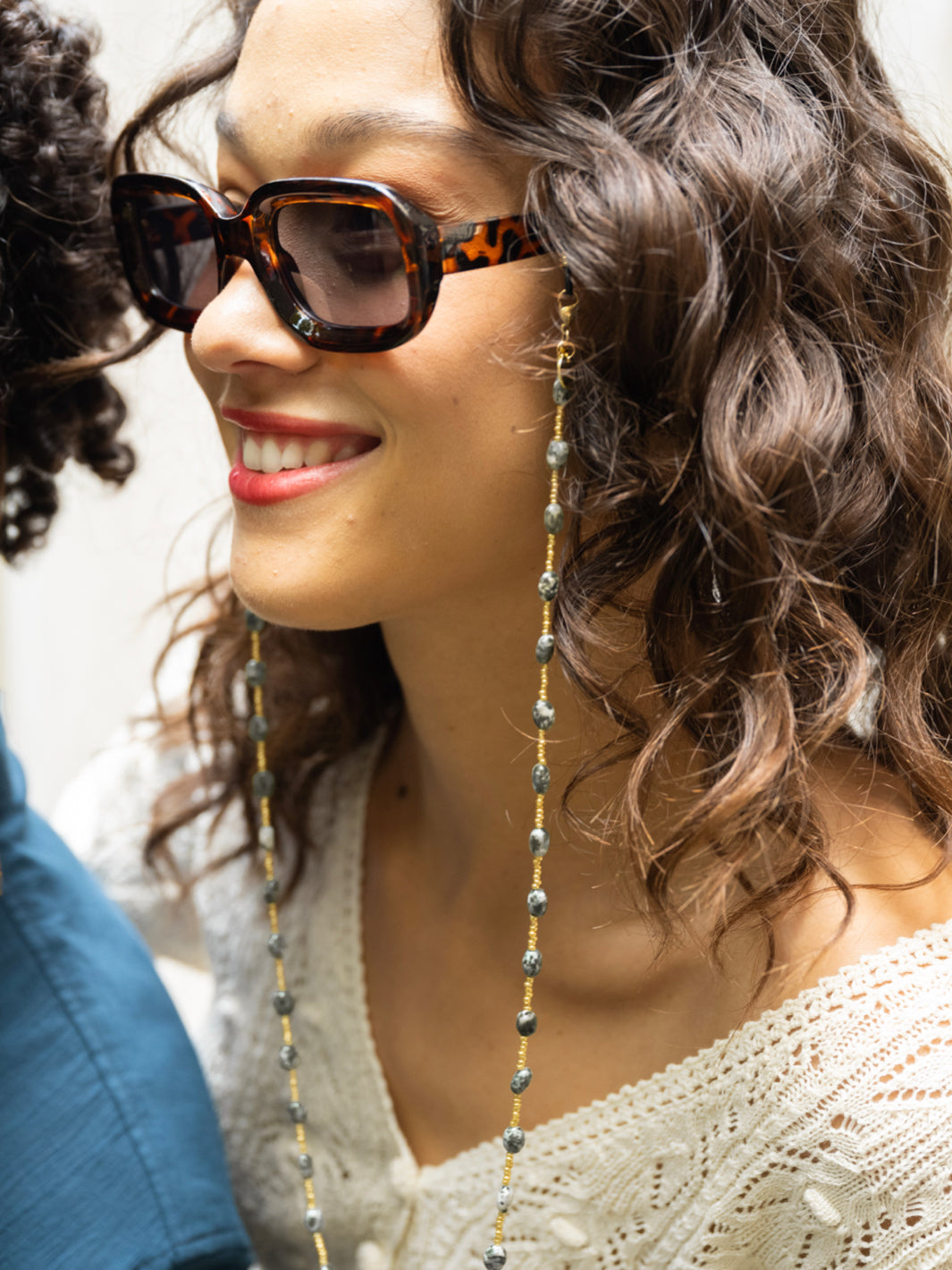 【Sunny Cords】MILA/半貴石/サングラス＆眼鏡チェーン/男女共用 Mila (green)| Eye Glasses Chain – Sunny Cords
