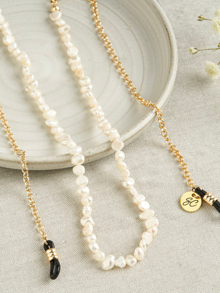 Sunny Cords No feathers Pearl white gold | Eye Glasses Chain