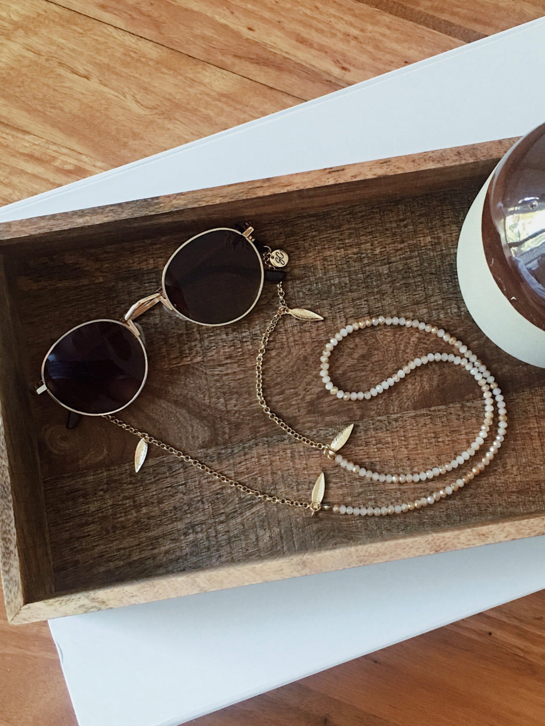Sunny Cords Bead It Beige | Sunglass chain