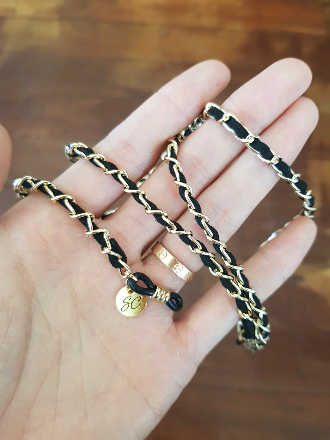 Sunny Cords Classy C black-gold | Glasses strap