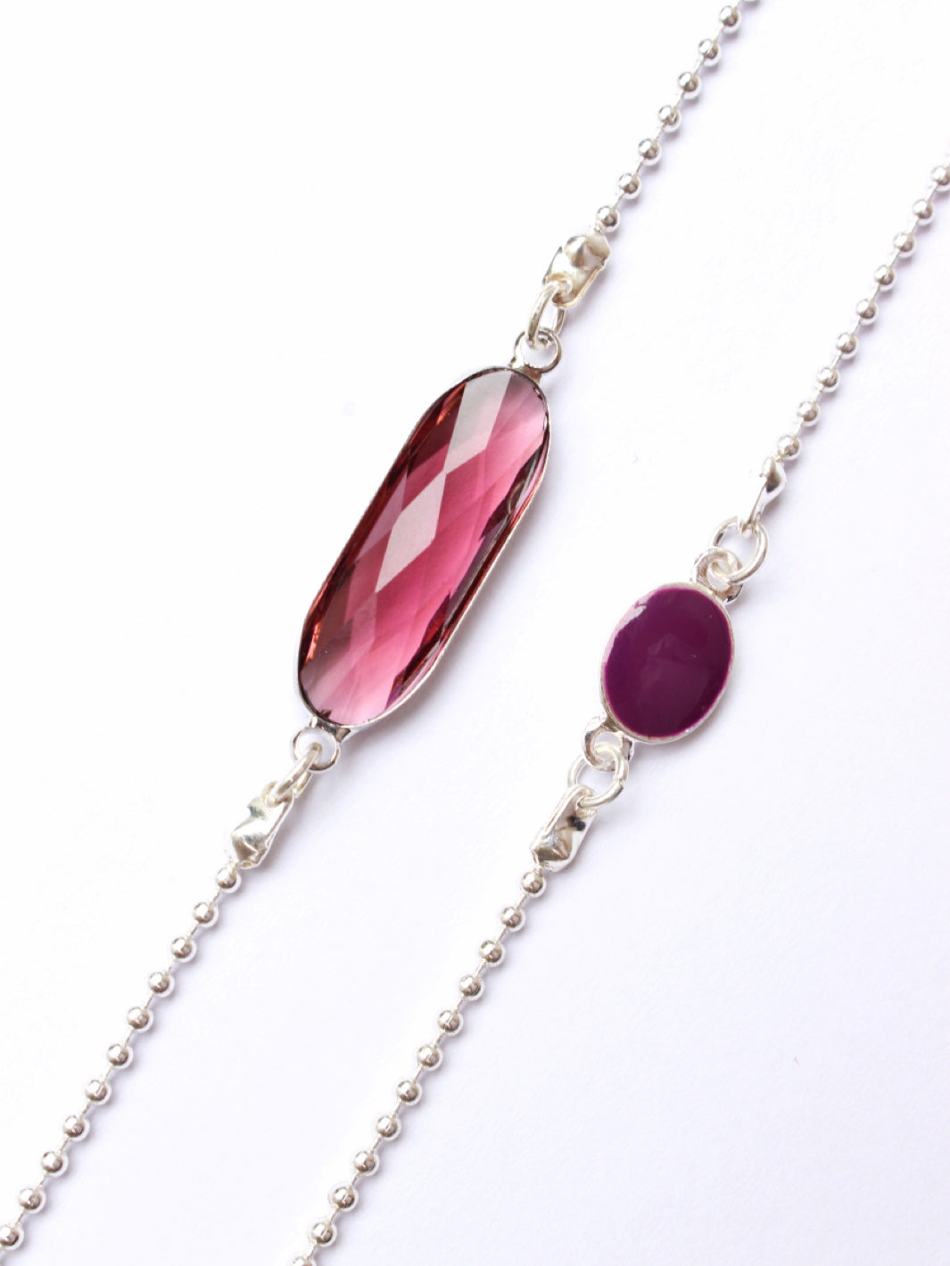 Sunny Cords Crystal C silver-Purple | Sunglasses chain