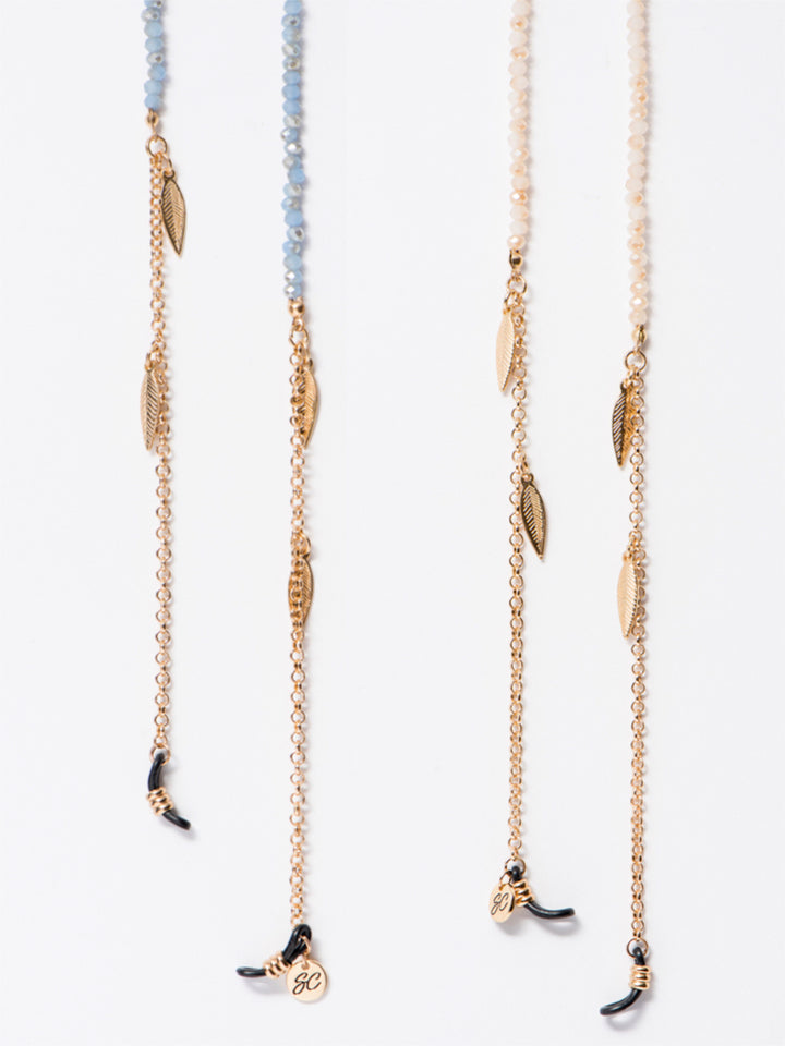Sunny Cords Light Blue Bead It Beige | Sunglass chain
